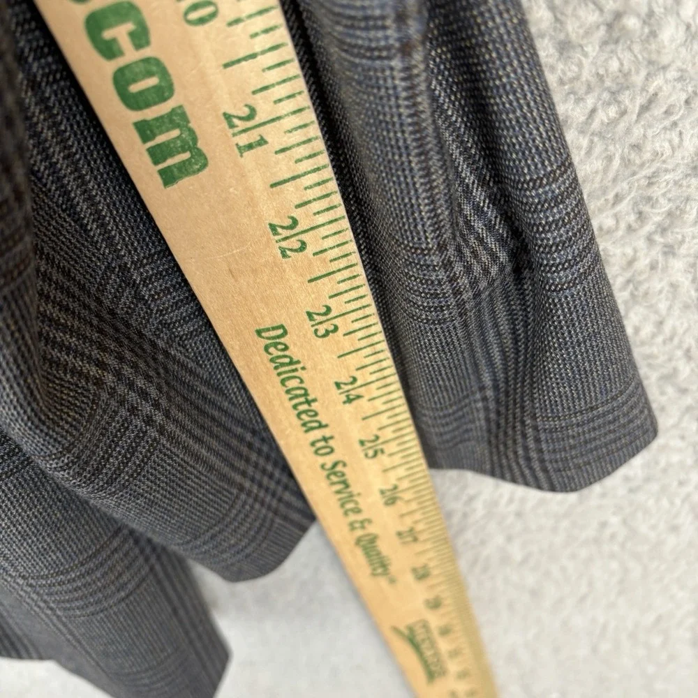 Pronto Uomo Platinum‎ Blazer Jacket Mens 46L Long Charcoal Glen Check Wool